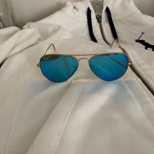 Ray Ban Aviator Polarized Blue Flash Sunglasses